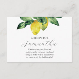 Rezept für die Braut Begleitkarte