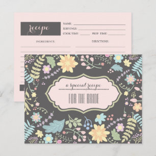 Rezept für die Braut. Moderne Blumenkarte Postkarte