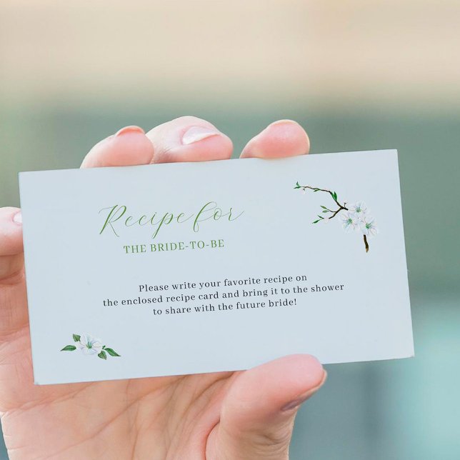 Rezept für die Braut zu staubigen blauen Blüten Begleitkarte (Von Creator hochgeladen)