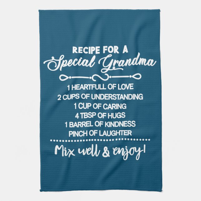 Rezept für ein besonderes Oma Geschirrtuch (Vertikal)