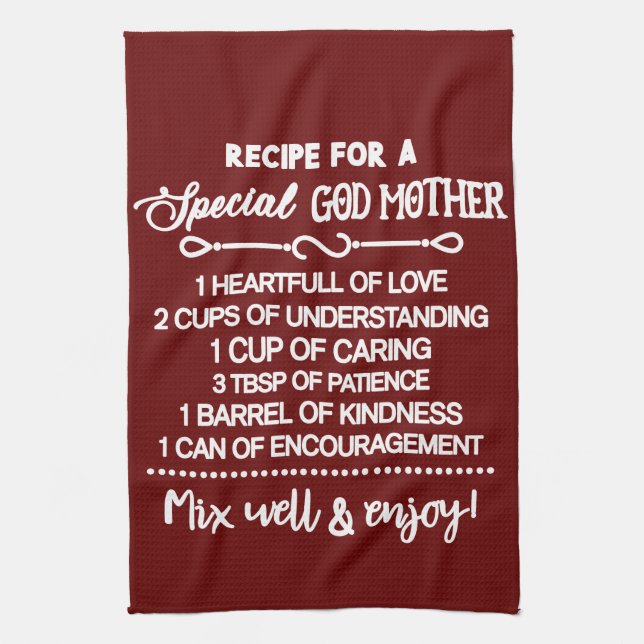 Rezept für eine besondere Großmutter Geschirrtuch (Vertikal)