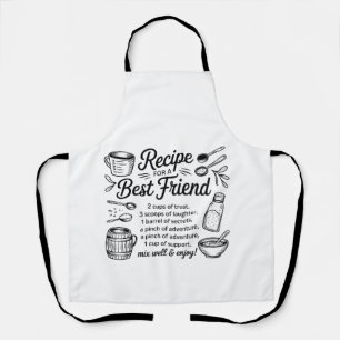 Rezept für eine beste Freundin Küchen Freundschaft Schürze
