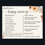 Rezept für eine glückliche Ehe Neuvermählte Wildbl Poster<br><div class="desc">Klicken Sie auf "Design bearbeiten",  um das Layout zu personalisieren oder zu ändern (Textänderung,  Schriftart,  Schriftart). ** Bitte lesen Sie die vollständige Auflistung für die passende Einladung,  Brautparty-Spiele,  Tags und Signatur verfügbar**</div>