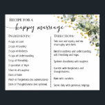 Rezept für eine glückliche Ehe Newlyweds Eukalyptu Poster<br><div class="desc">Klicken Sie auf "Design bearbeiten",  um das Layout zu personalisieren oder zu ändern (Textänderung,  Schriftart,  Schriftart). ** Bitte lesen Sie die vollständige Auflistung für die passende Einladung,  Brautparty-Spiele,  Tags und Signatur verfügbar**</div>