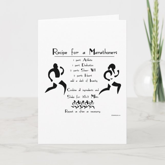 Rezept für eine Marathoner-Viel Glück Karte (Vorderseite)