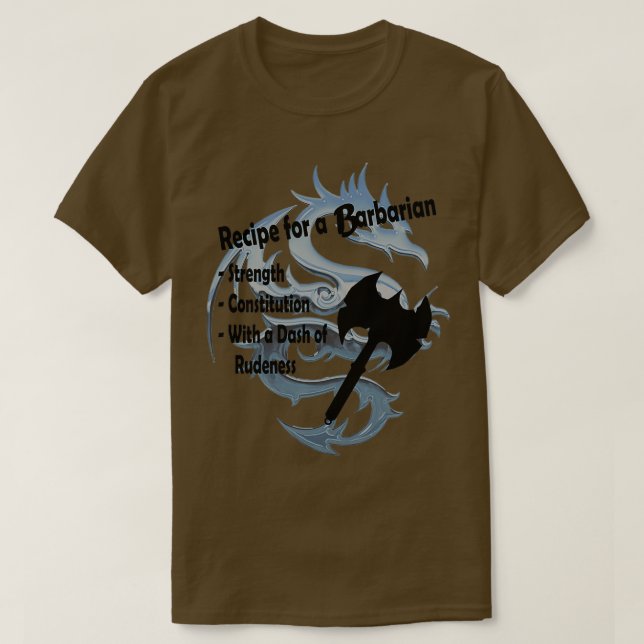 Rezept für einen Barbaren T-Shirt (Design vorne)