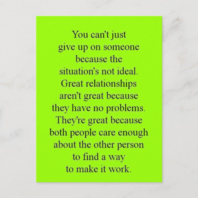 REZEPT FÜR ERFOLGREICHE BEZIEHUNGEN QUOTE EXPRESSI POSTKARTE (Vorderseite)