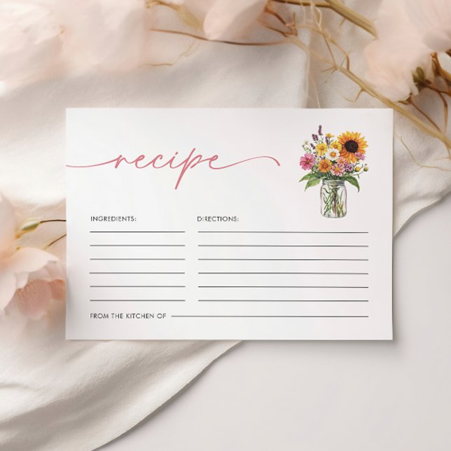 Rezept für frisches Brautparty Begleitkarte (Fresh Off the Market Bridal Shower Recipe Enclosure Card)