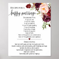 Rezept für glückliche Ehe Dusche Marsala Geschenk-