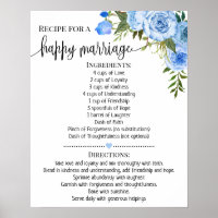 Rezept für glückliche Ehe Polterabend Geschenk Bla