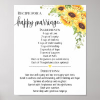 Rezept für glückliche Hochzeit Duschgeschenk Sonne