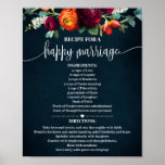 Rezept für glückliche Hochzeit Geschenk Wein Marin Poster<br><div class="desc">Klicken Sie auf "Design bearbeiten",  um das Layout zu personalisieren oder zu ändern (Textänderung,  Schriftart,  Schriftart). ** Bitte lesen Sie die vollständige Auflistung für die passende Einladung,  Brautparty-Spiele,  Tags und Signatur verfügbar**</div>