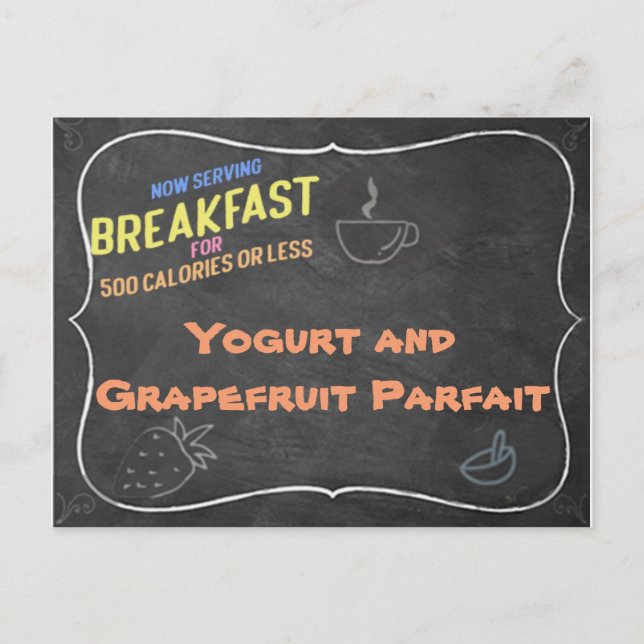 Rezept für Jogurt und Grapefruits Postkarte (Vorderseite)
