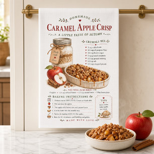 Rezept für Karamell-Apfel-Krisp-Fall-Backen Geschirrtuch