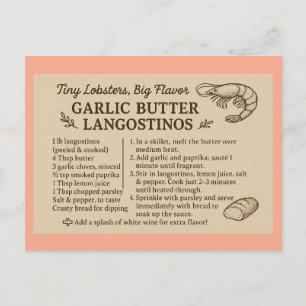 Rezept für Langostinos Feiertagspostkarte