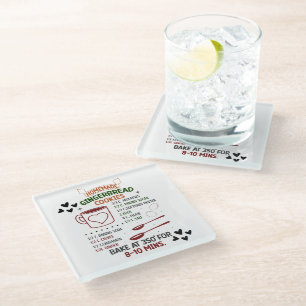 Rezept für selbstgemachte Lebkuchen-Weihnachtsgesc Glasuntersetzer