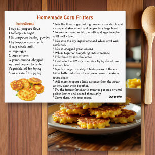 Rezept für selbstgemachte Maisfritters Postkarte