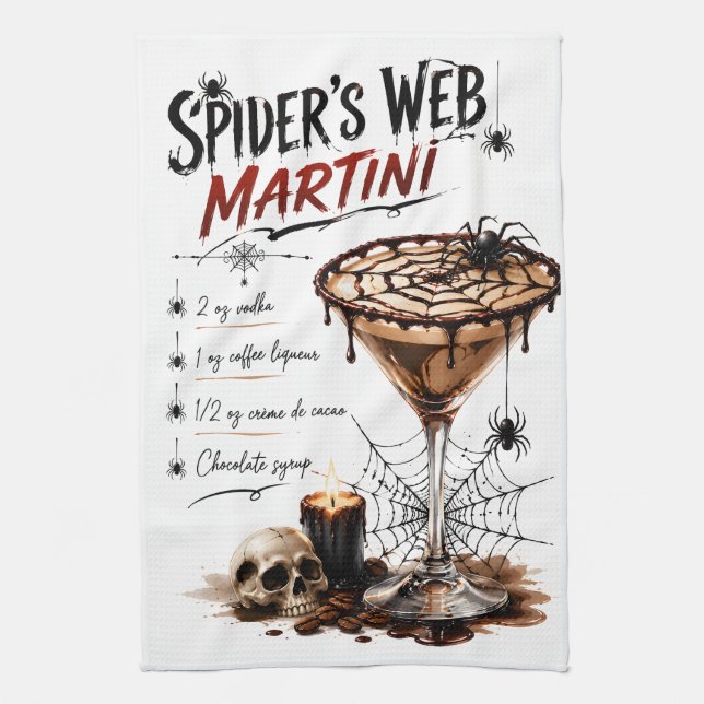Rezept für Spinnennetz-Martini Geschirrtuch (Vertikal)