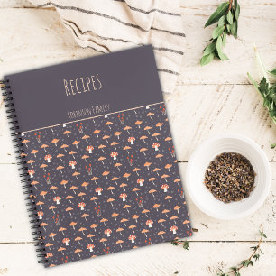 Rezept für Vintage-Pilze personalisiert Notizbuch