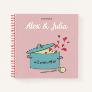 Rezept-Journal mit Herz Notizbuch