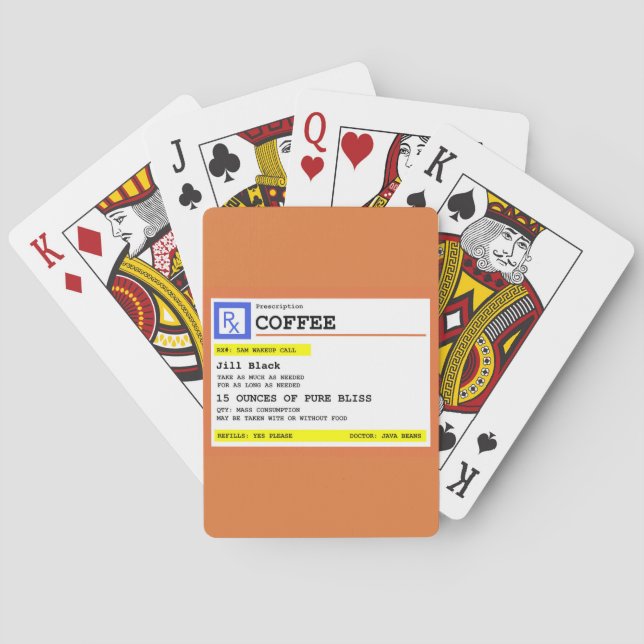 Rezept Kaffee Funny Personalisiert Spielkarten (Rückseite)