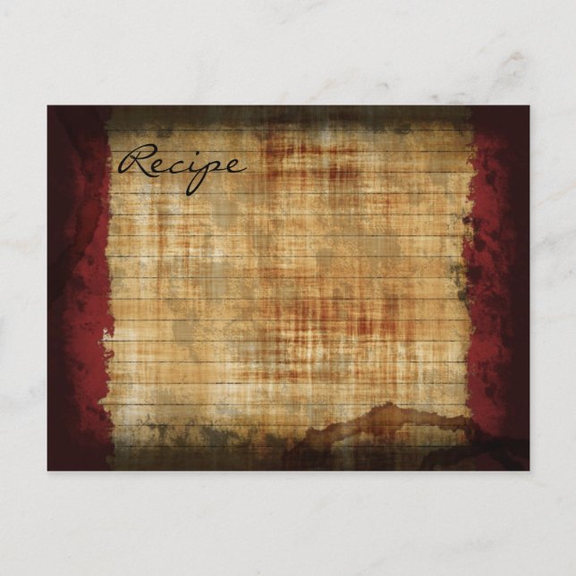 Rezept-Karte - alt mit Flecken Postkarte (Vorderseite)