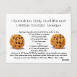 Rezept-Karte Chocolate Chip Erdnuss Butter Cookie Postkarte<br><div class="desc">Grafiken.</div>