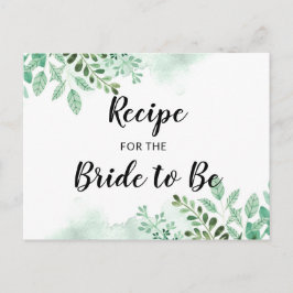 Rezept-Karte des botanischen Brautparty frisch Fol Postkarte