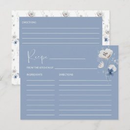Rezept-Karte für blaues Brautparty Postkarte