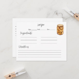 Rezept-Karte für Cookies