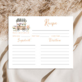 Rezept-Karte für das Brautparty frisch