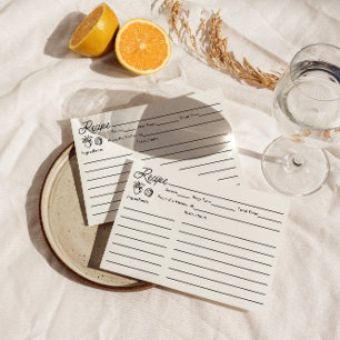 Rezept-Karte für das Brautparty frisch Begleitkarte