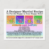 Rezept Karte für Hochzeitstorte Martini Postkarte