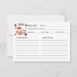 Rezept-Karte für Kaffee und Kirschkuchen