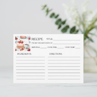 Rezept-Karte für Kaffee und Kirschkuchen