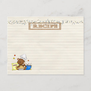 Rezept-Karte für teddy-Koch Postkarte