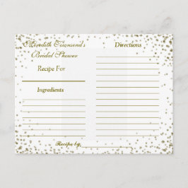 Rezept-Karte | Gold Confetti Einladungspostkarte