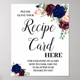 Rezept-Karte hier Brautparty-Zeichen verlassen Poster