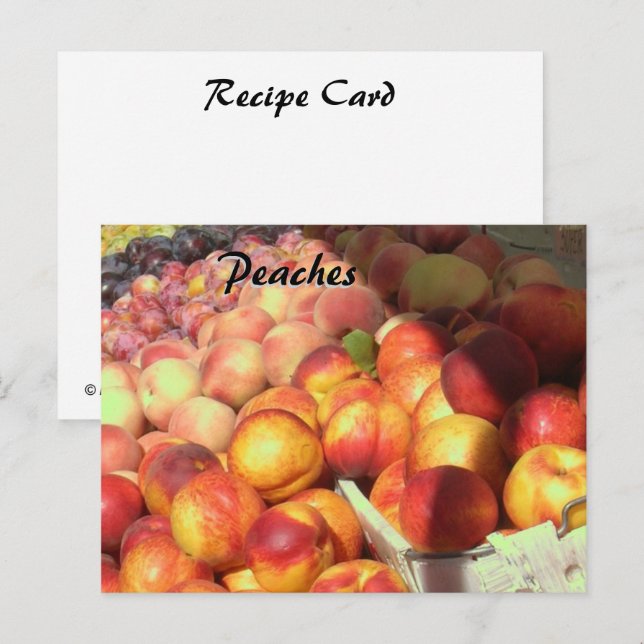 Rezept-Karte - Pfirsiche Postkarte (Vorne/Hinten)