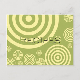 Rezept-Karte Retro Green und Gelb Postkarte