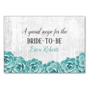 Rezept-Karte   Rustikales Sukkulentes Blumenelegan Tischnummer