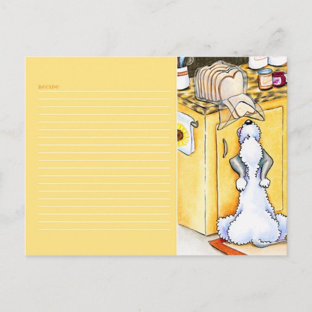 Rezept Kartenbrot aus dem Himmel gelb Postkarte (Vorderseite)