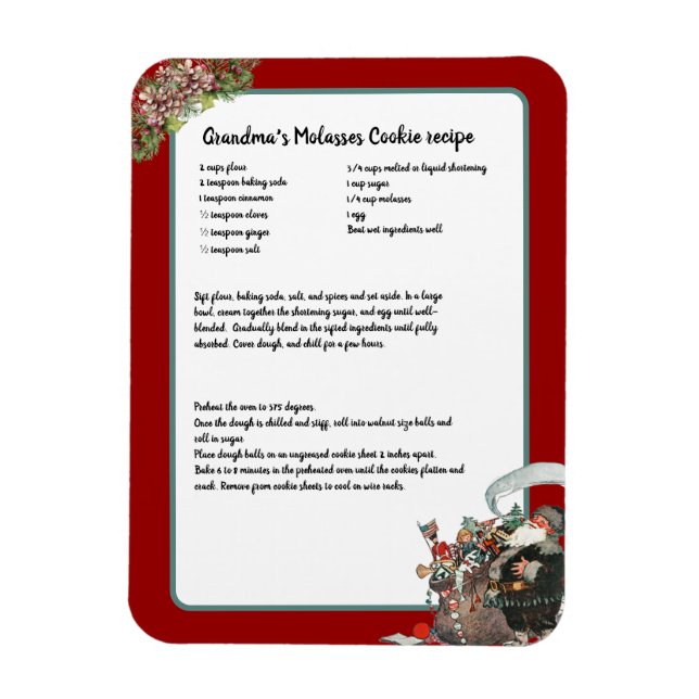 Rezept Keepake Red Christmas Vintag Santa Magnet (Vertikal)