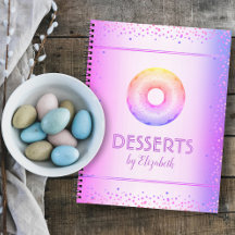 Rezept Kochbuch lila Regenbogen Glitzer Donut