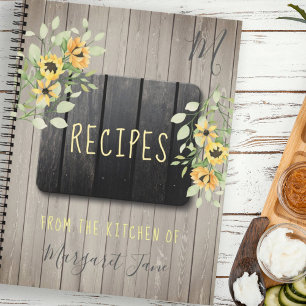 Rezept-Kochbuch monogrammierter Koch rustikale Küc Notizbuch