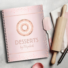 Rezept Kochbuch Rose Gold Glitzer Donuss modern Notizbuch