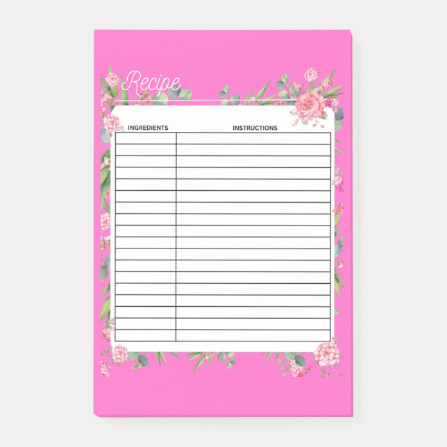 REZEPT, KOCHEN, KOCH, POST-IT KLEBEZETTEL (Vorderseite)