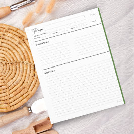 Rezept mit Noten ModernGreen Letter Format