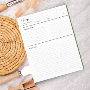 Rezept mit Noten ModernGreen Letter Format