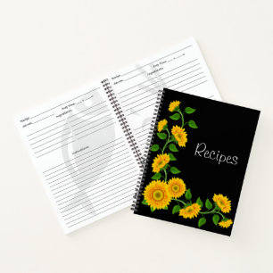 Rezept Notebook-Sonnenblumen Notizbuch